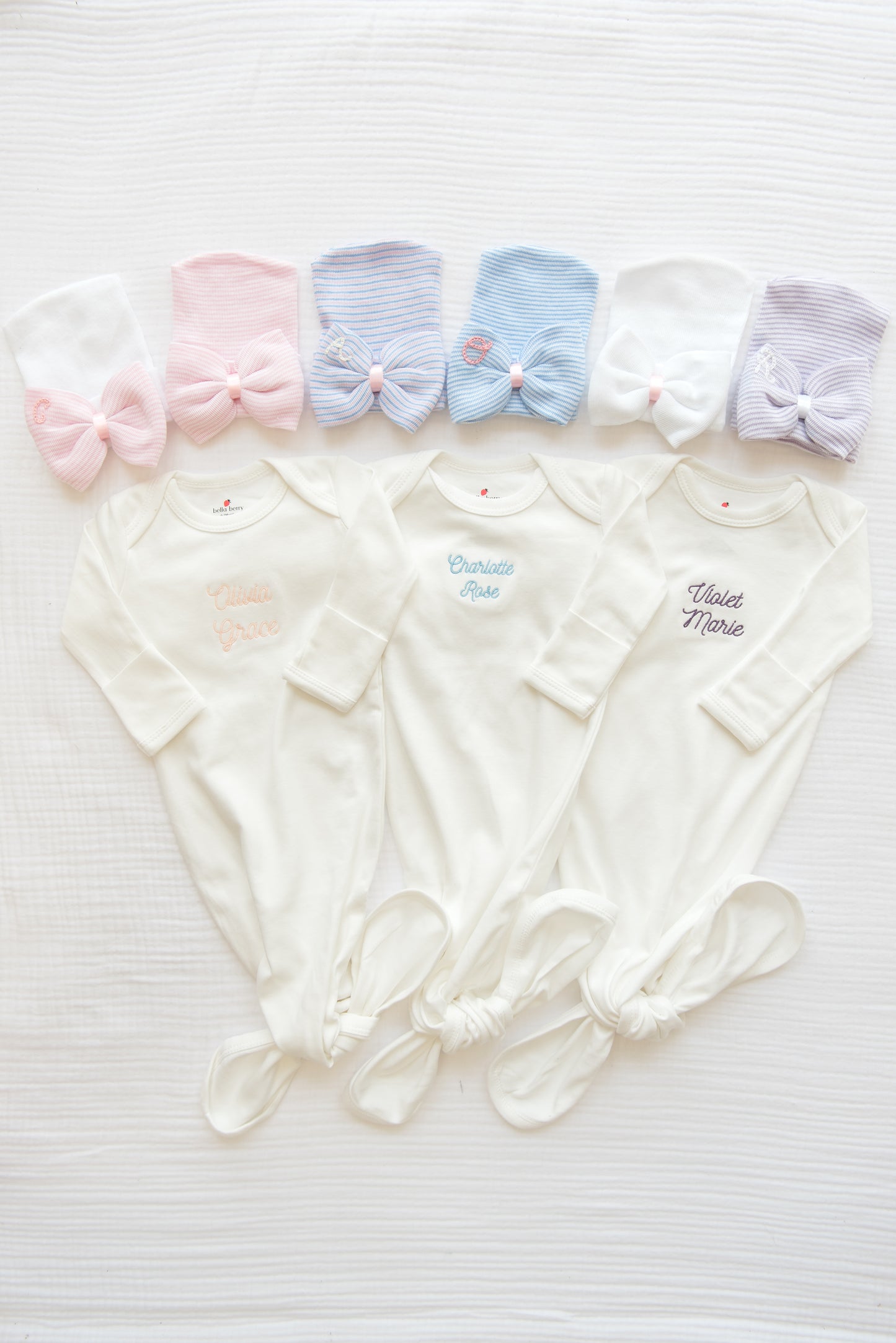 Hand Stitched Newborn Bow Hat