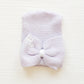 Personalized Organic Cotton Knotted Gown with Hand Stitched Bow Hat