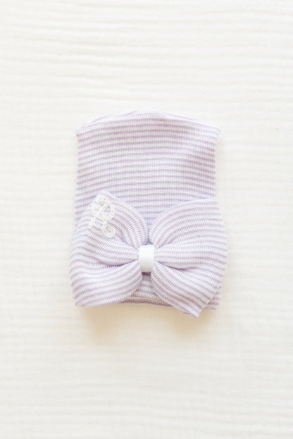 Hand Stitched Newborn Bow Hat
