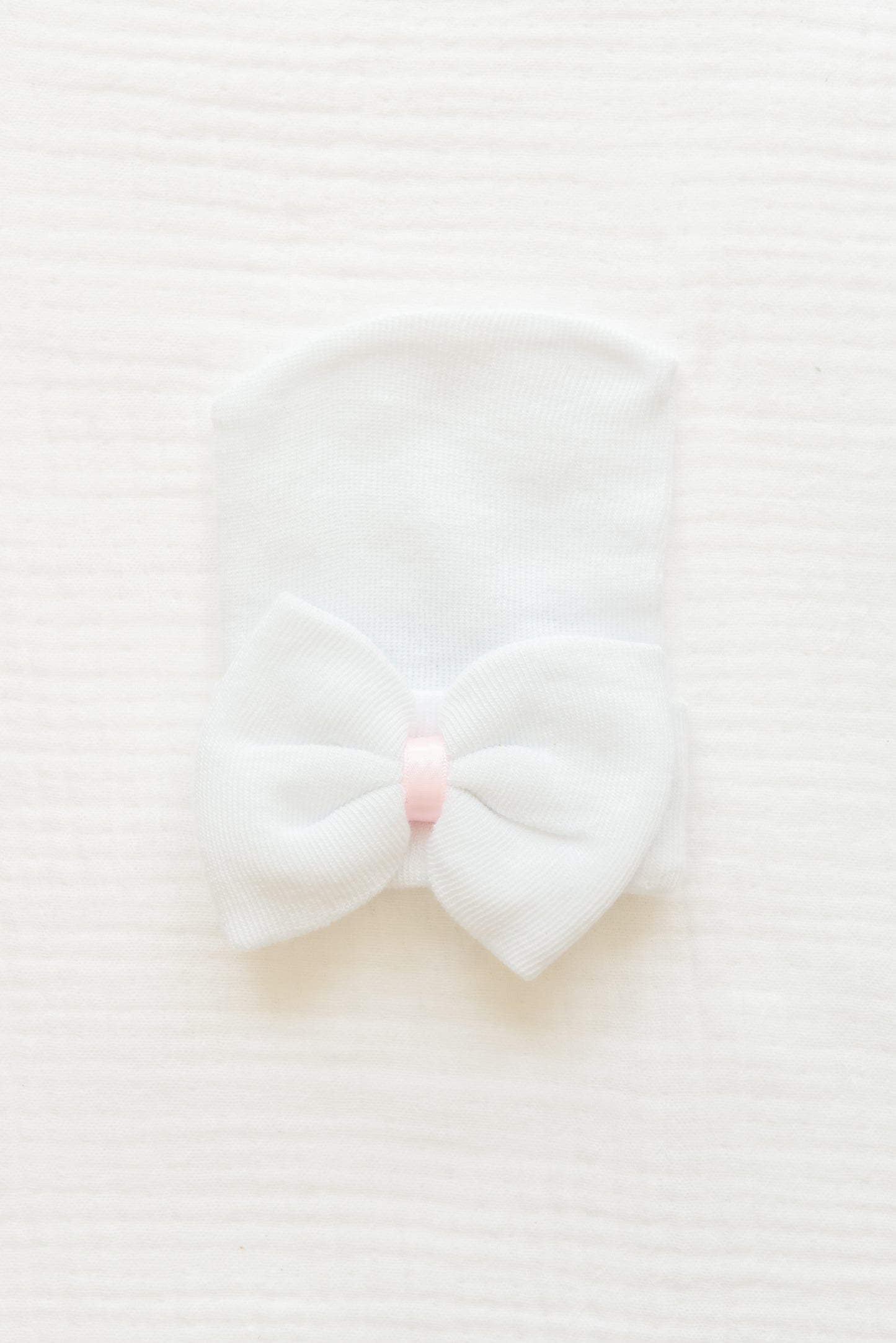 Hand Stitched Newborn Bow Hat