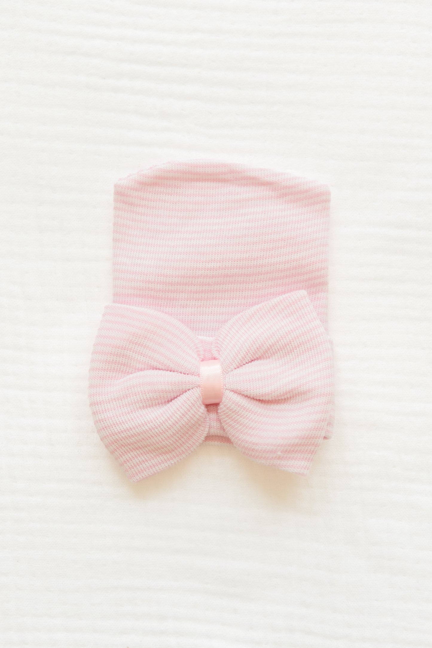 Hand Stitched Newborn Bow Hat