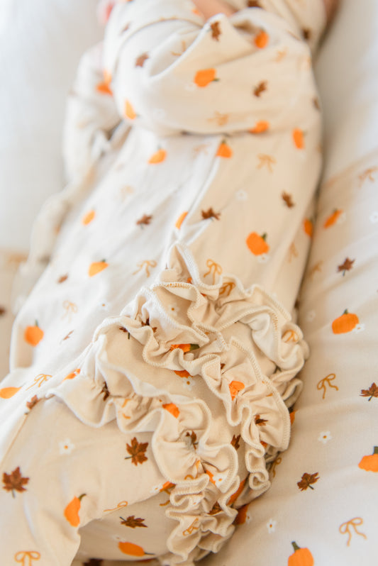 Fall-ing In Love Ruffled Footie