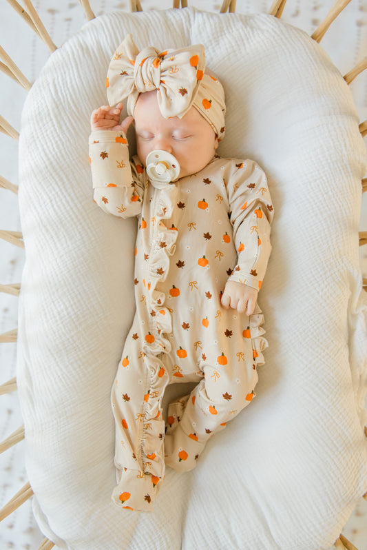 Fall-ing In Love Ruffled Footie