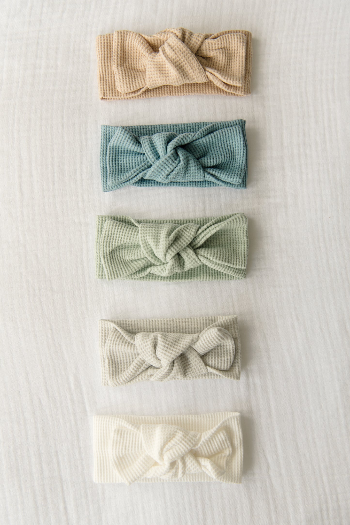 Organic Cotton Waffle Knit Bow + Hat