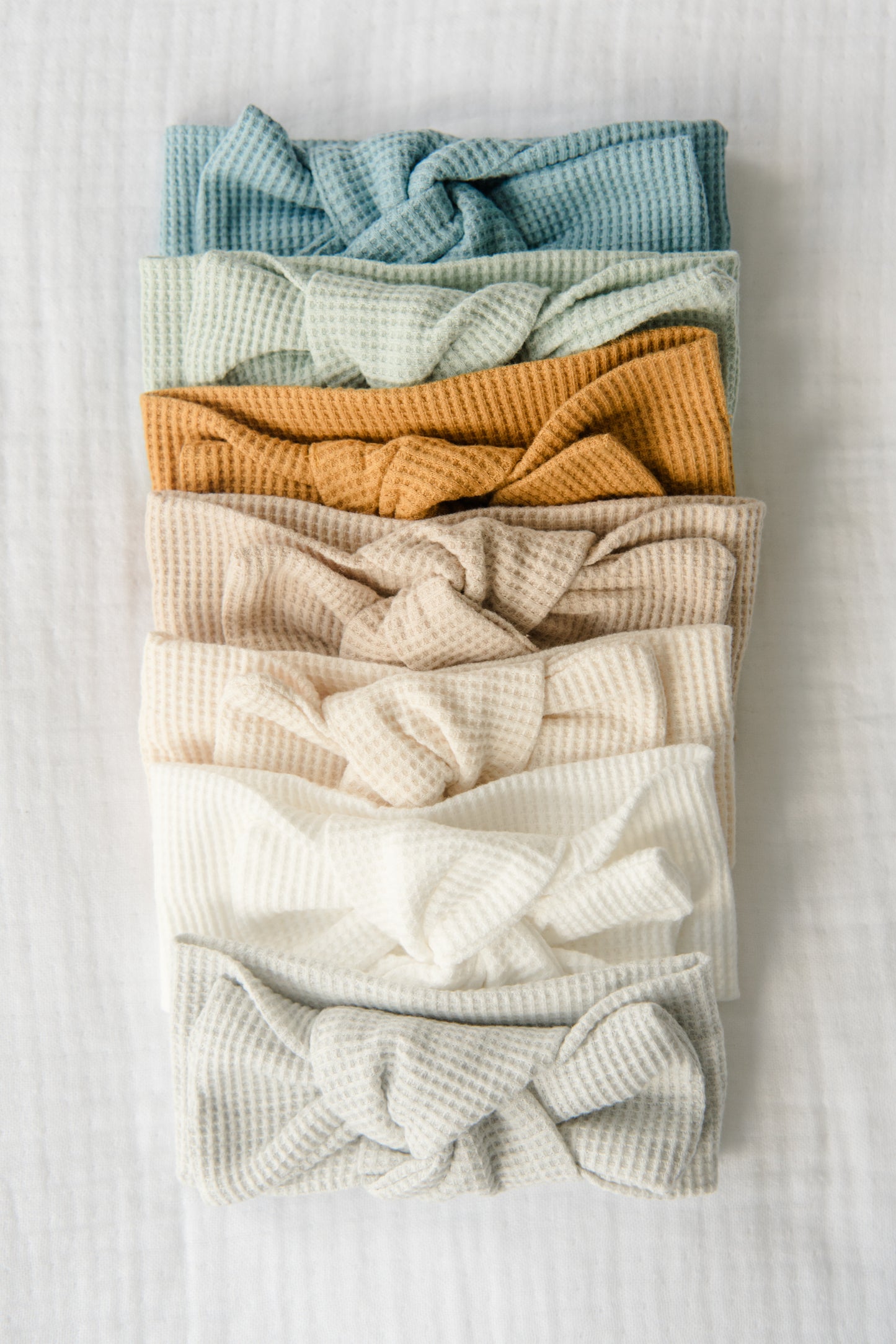 Organic Cotton Waffle Knit Bow + Hat