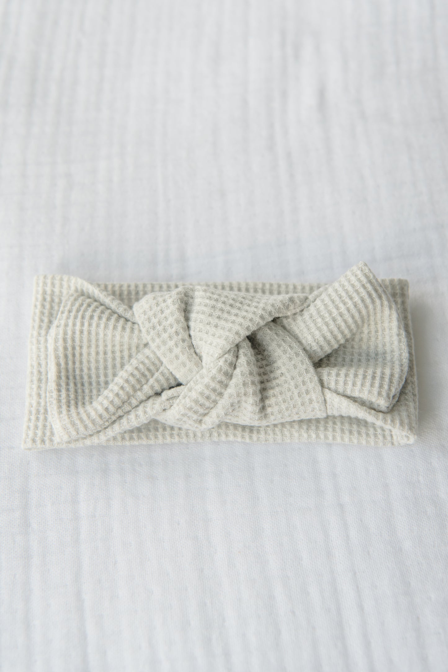 Organic Cotton Waffle Knit Bow + Hat