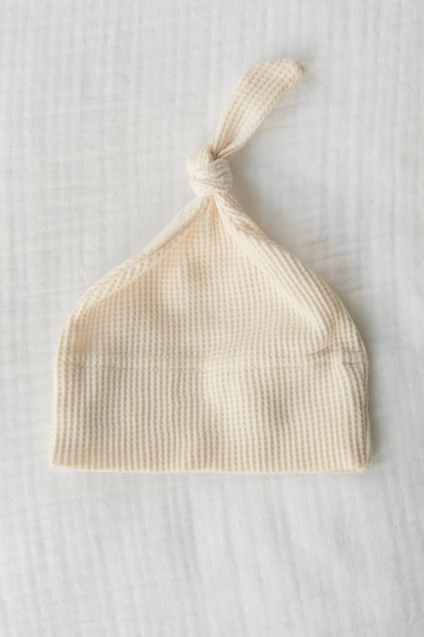 Organic Cotton Waffle Knit Bow + Hat