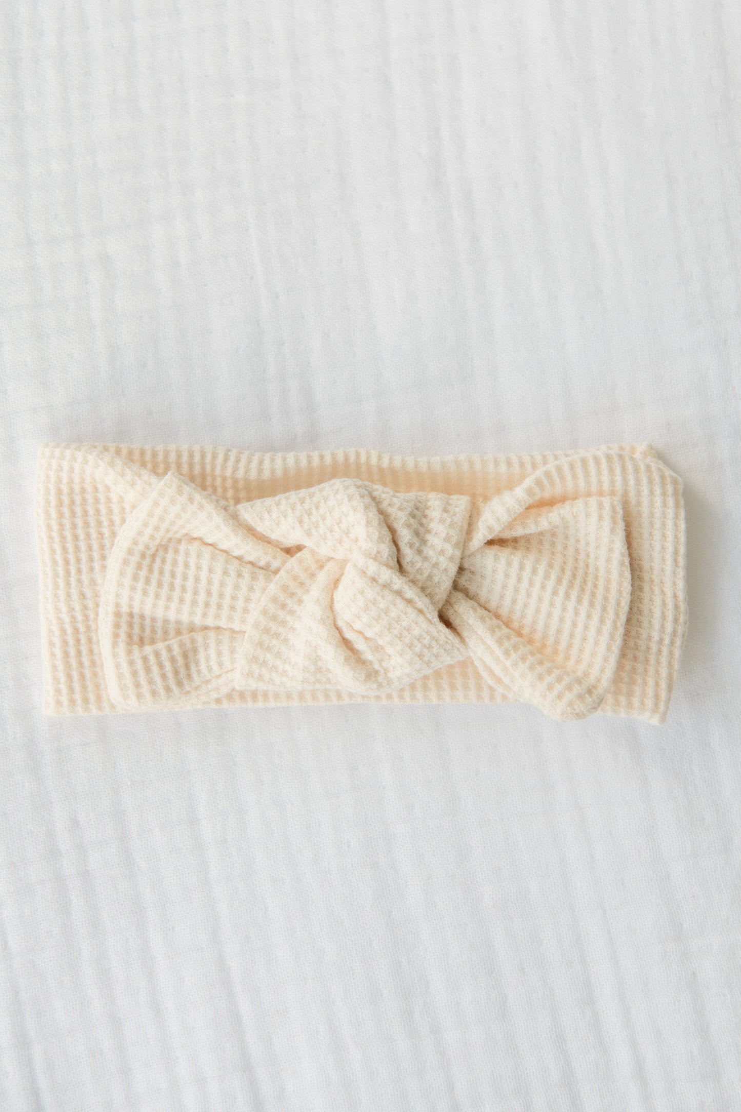 Organic Cotton Waffle Knit Bow + Hat