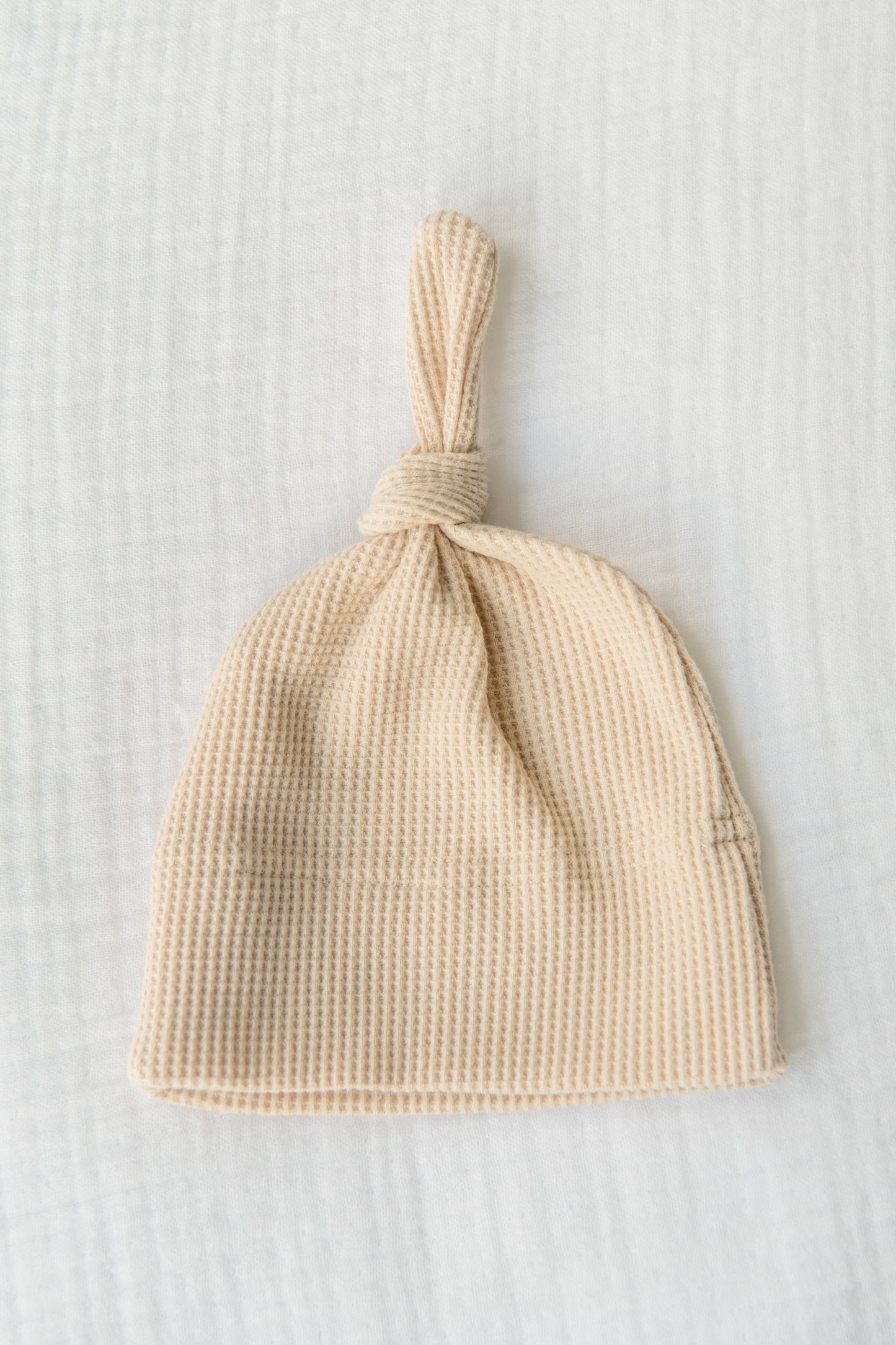 Organic Cotton Waffle Knit Bow + Hat
