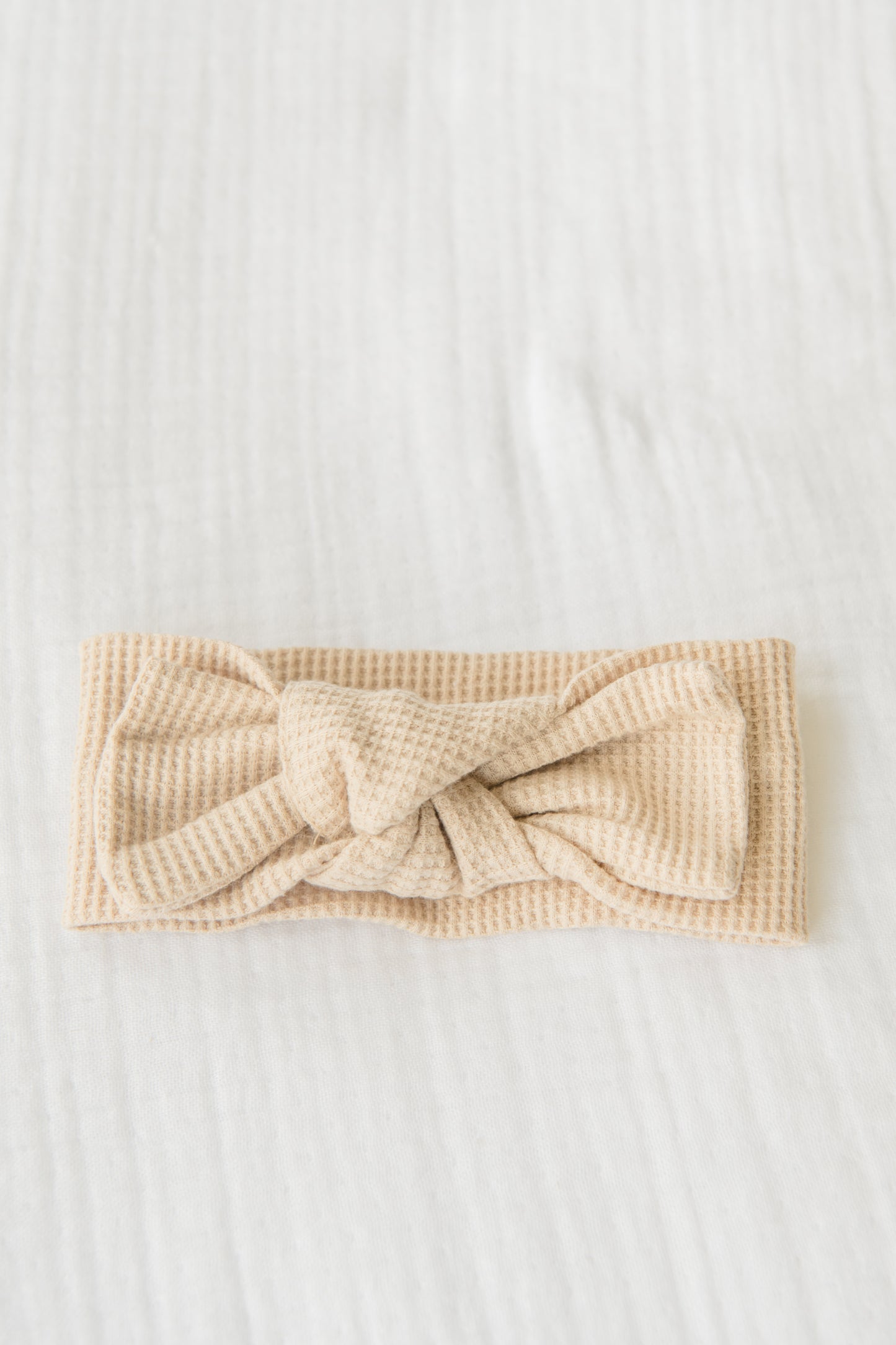 Organic Cotton Waffle Knit Bow + Hat