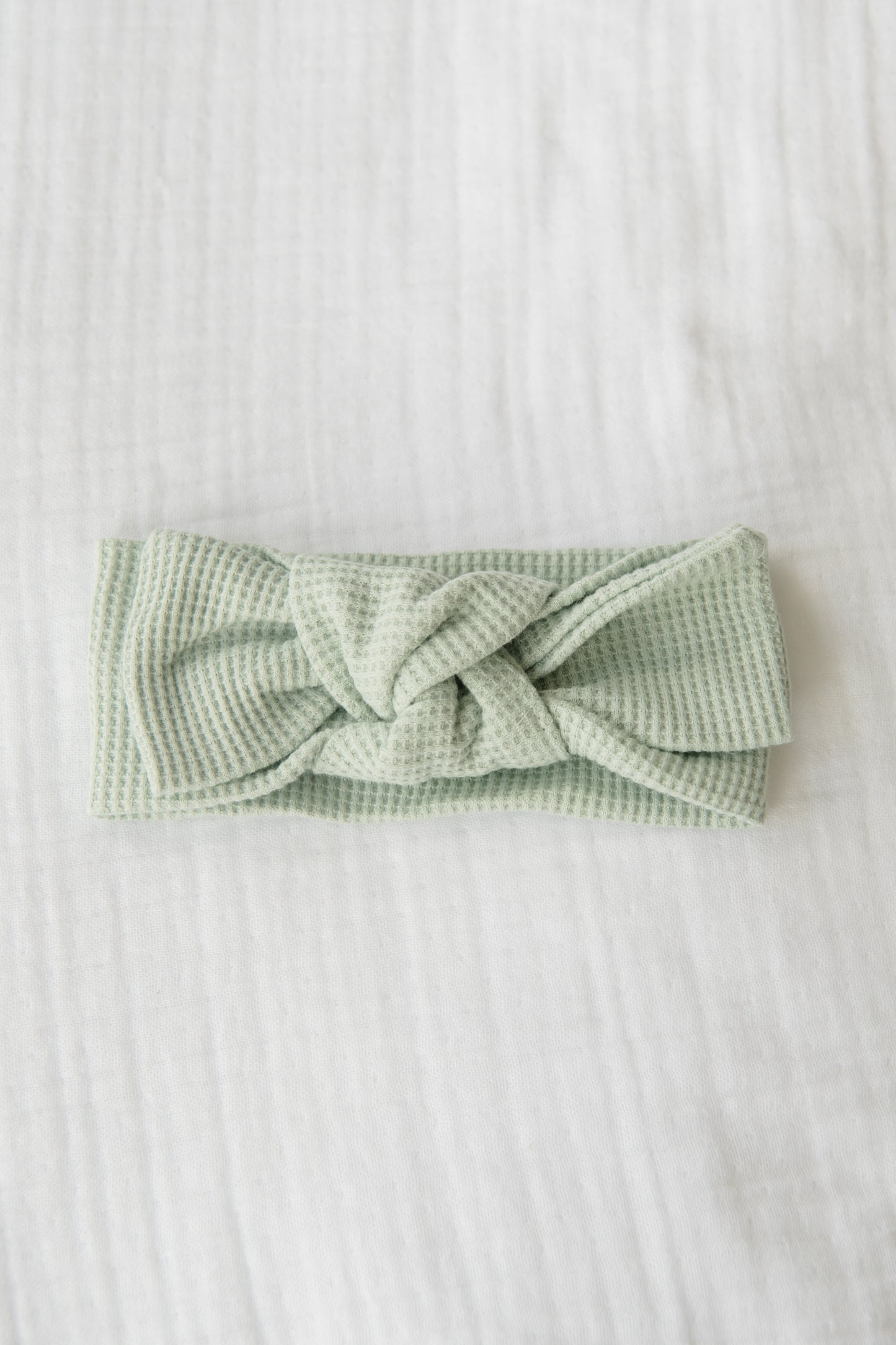 Organic Cotton Waffle Knit Bow + Hat
