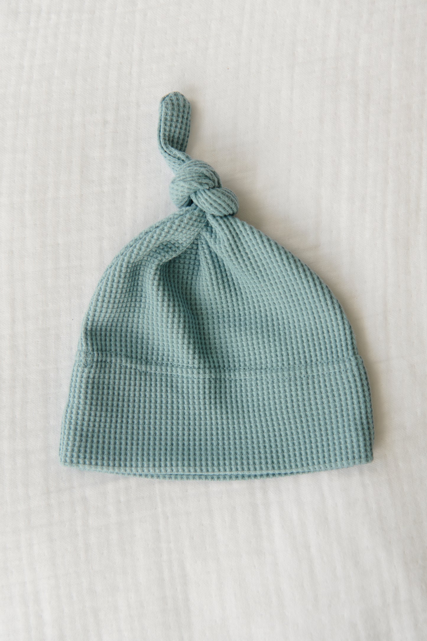 Organic Cotton Waffle Knit Bow + Hat