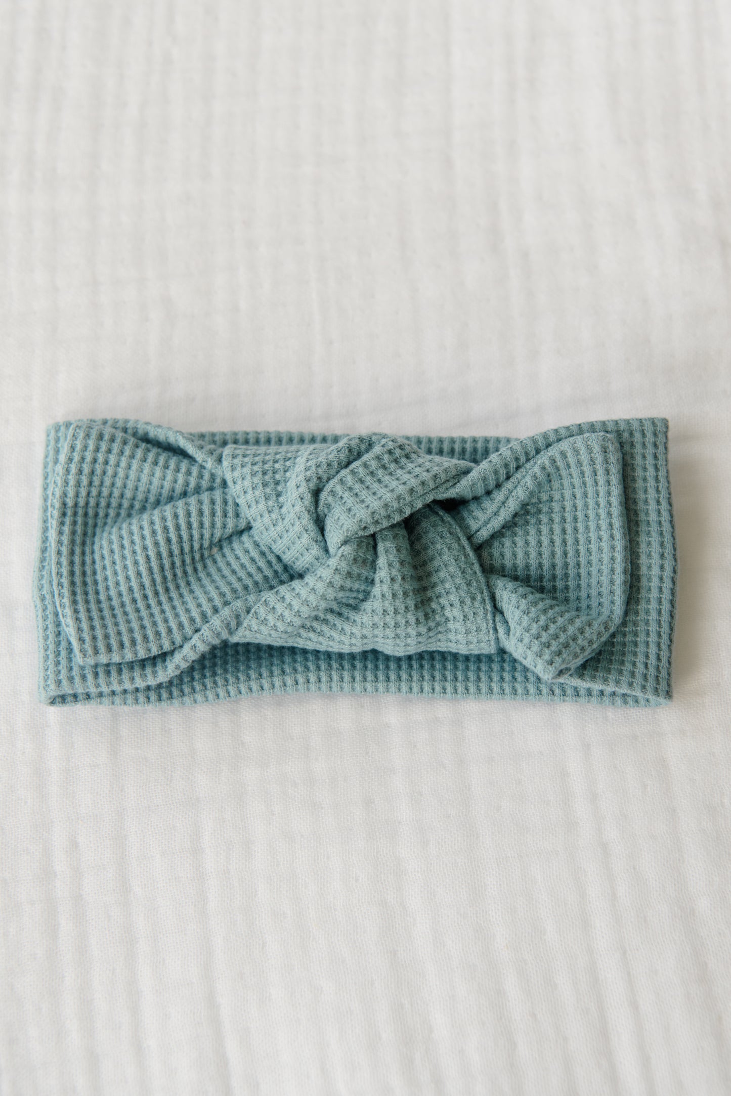 Organic Cotton Waffle Knit Bow + Hat