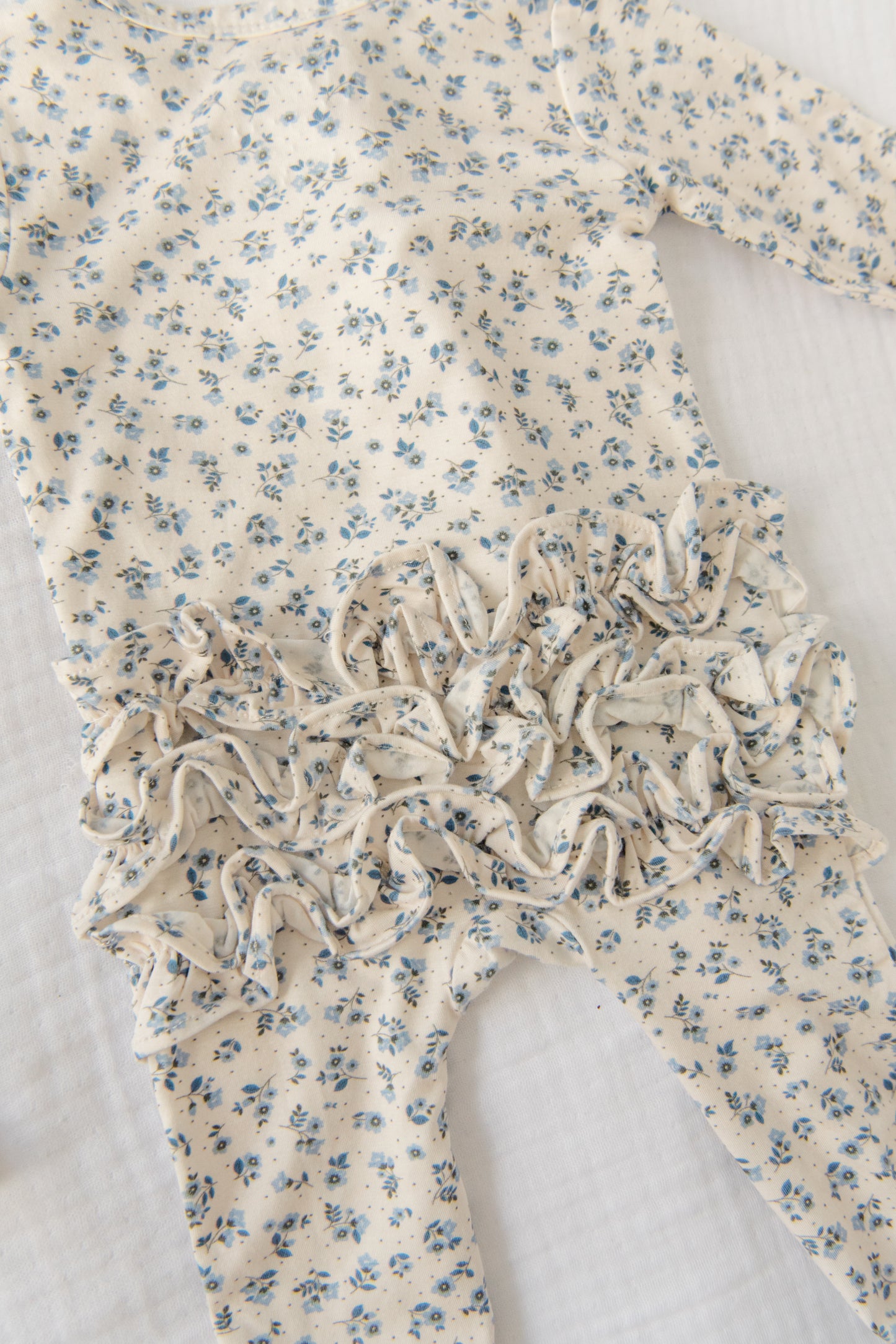 Blooming Blues Ruffled Footie