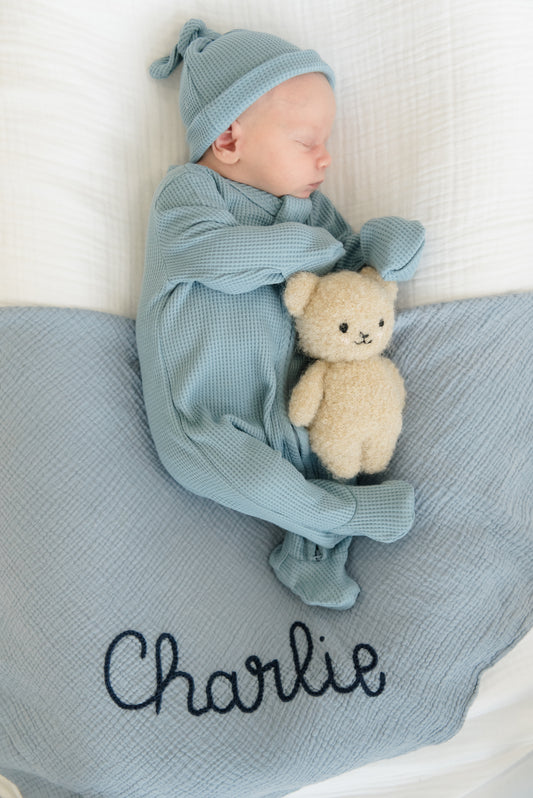 Hand Stitched Muslin Swaddle Blanket