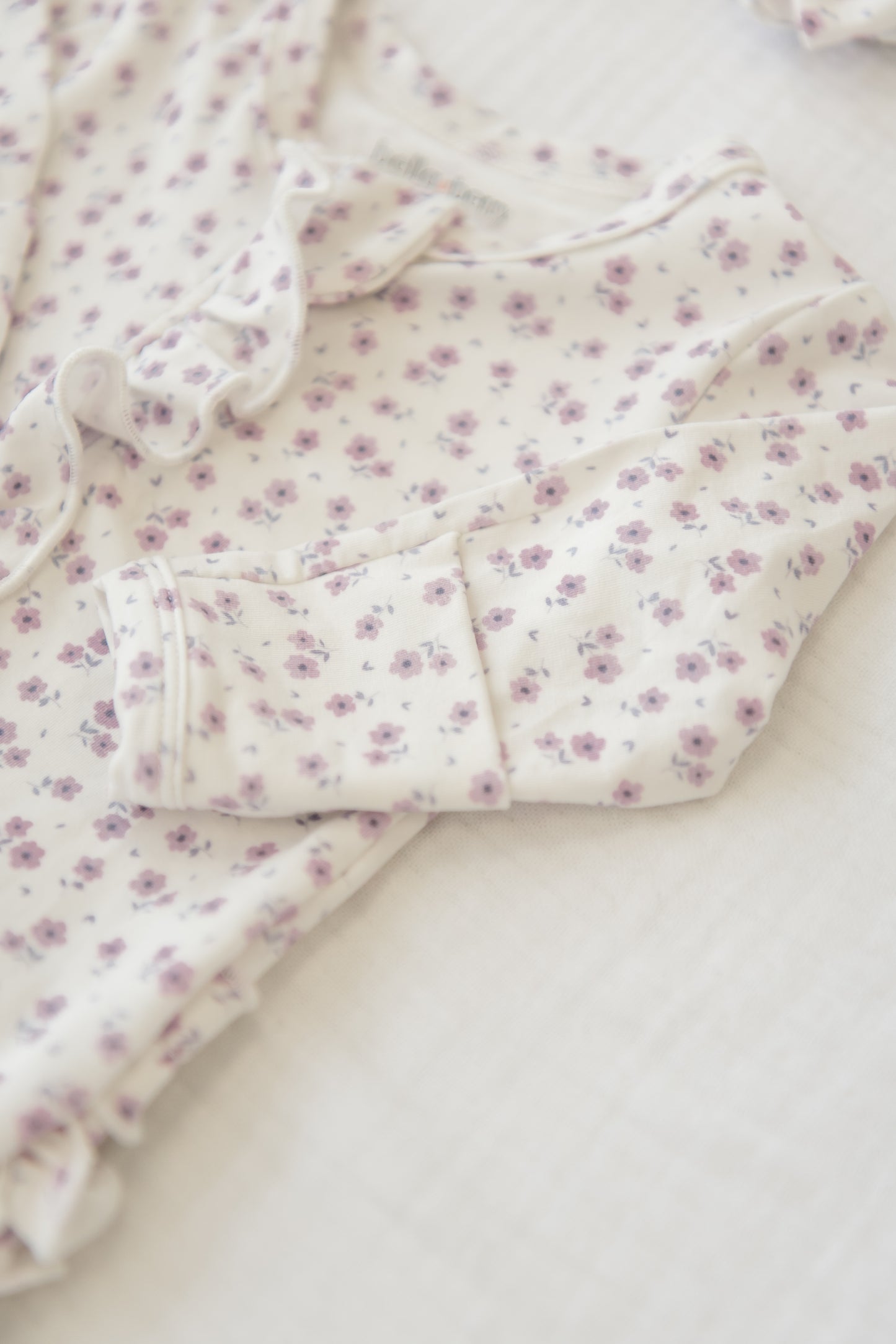 Lavender Bloom Ruffled Footie