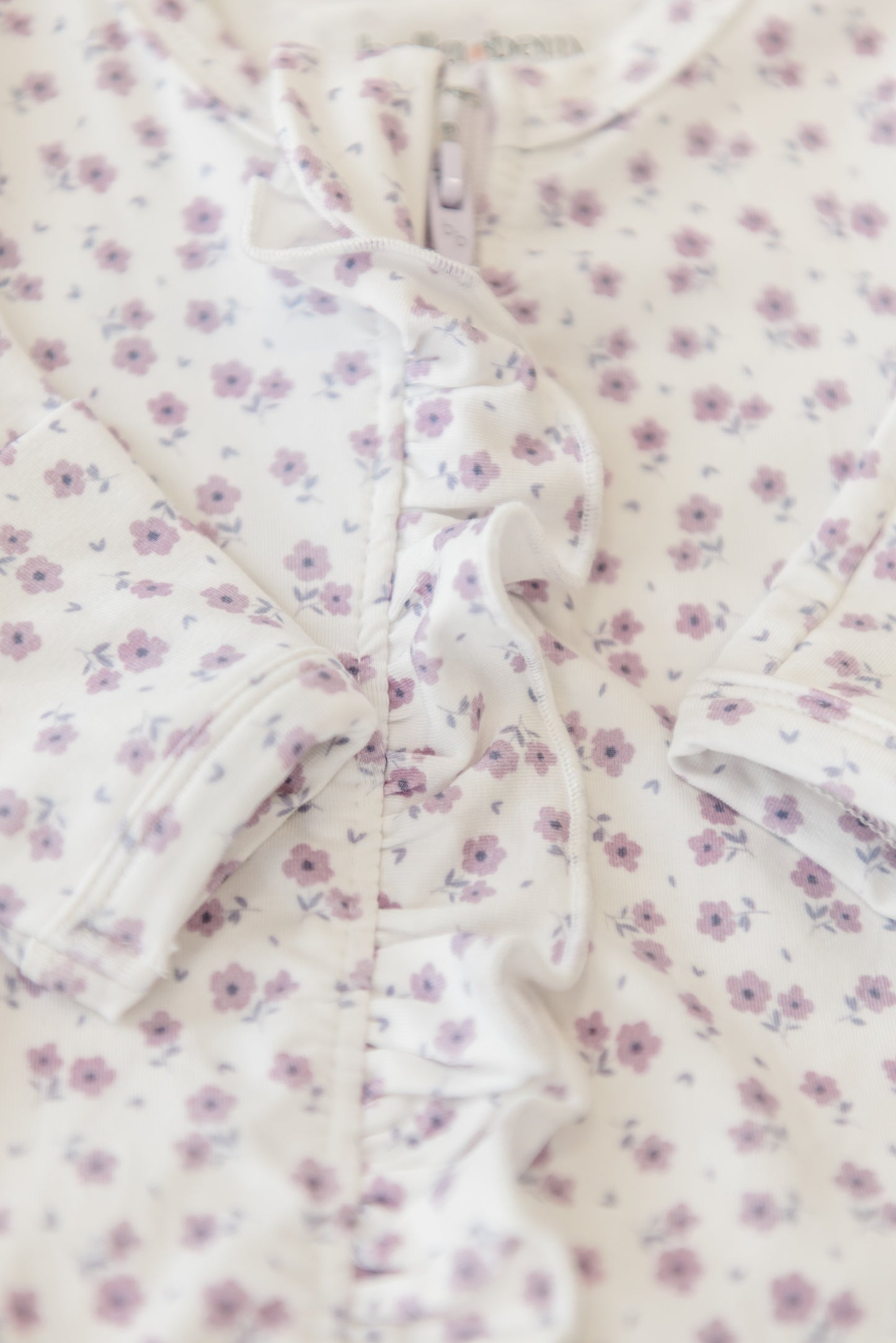 Lavender Bloom Ruffled Footie