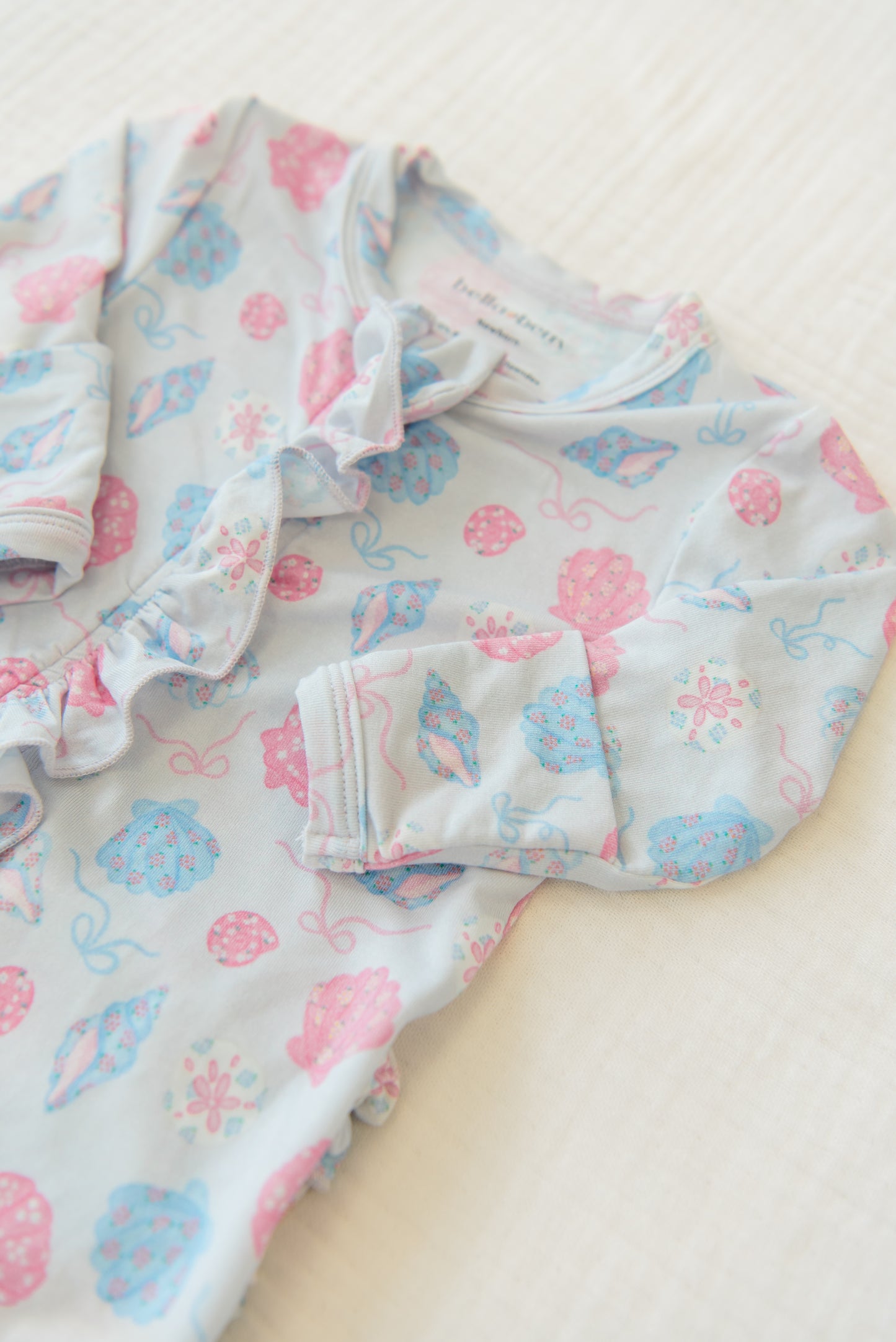 Shells Of Summer Ruffled Footie