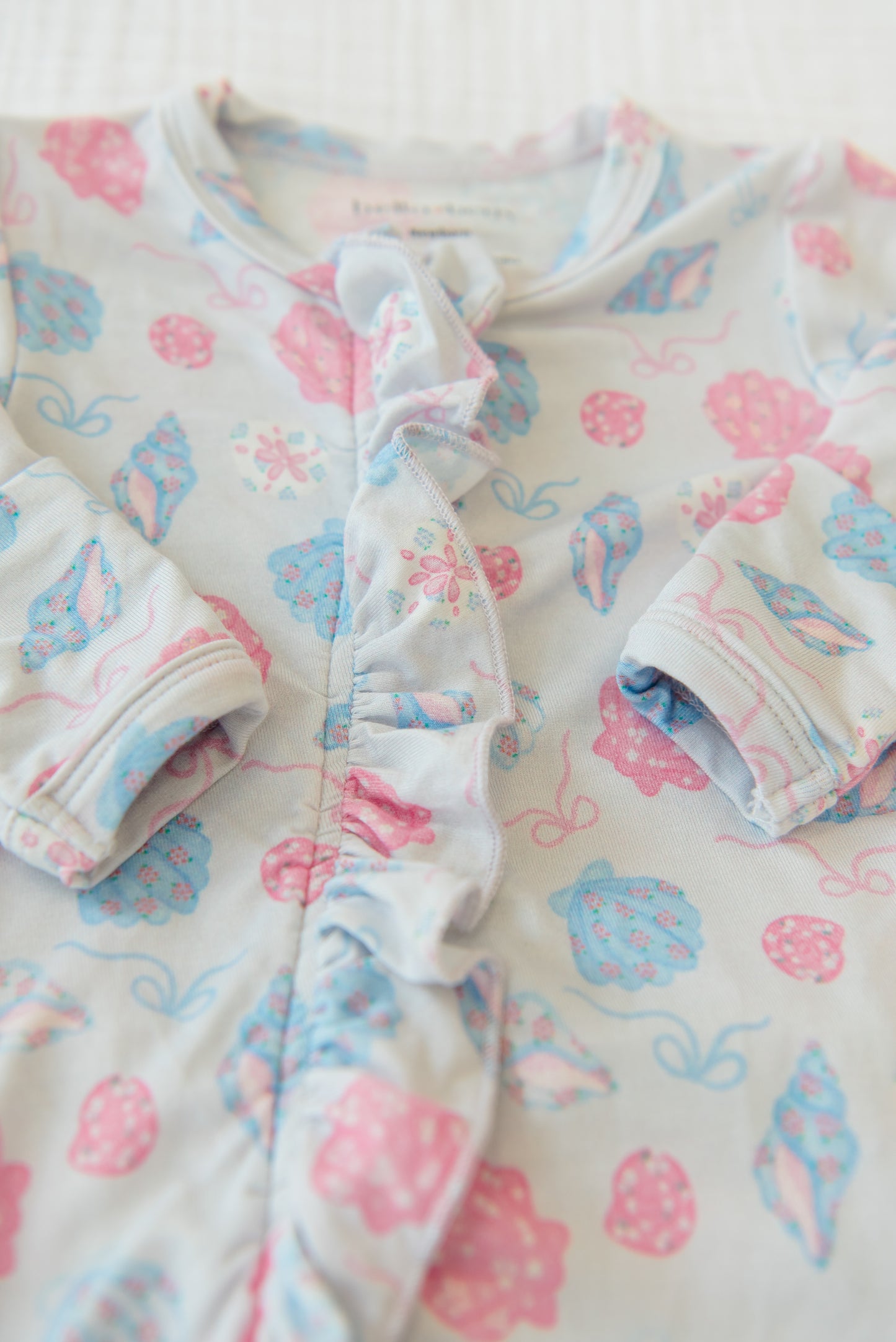 Shells Of Summer Ruffled Footie
