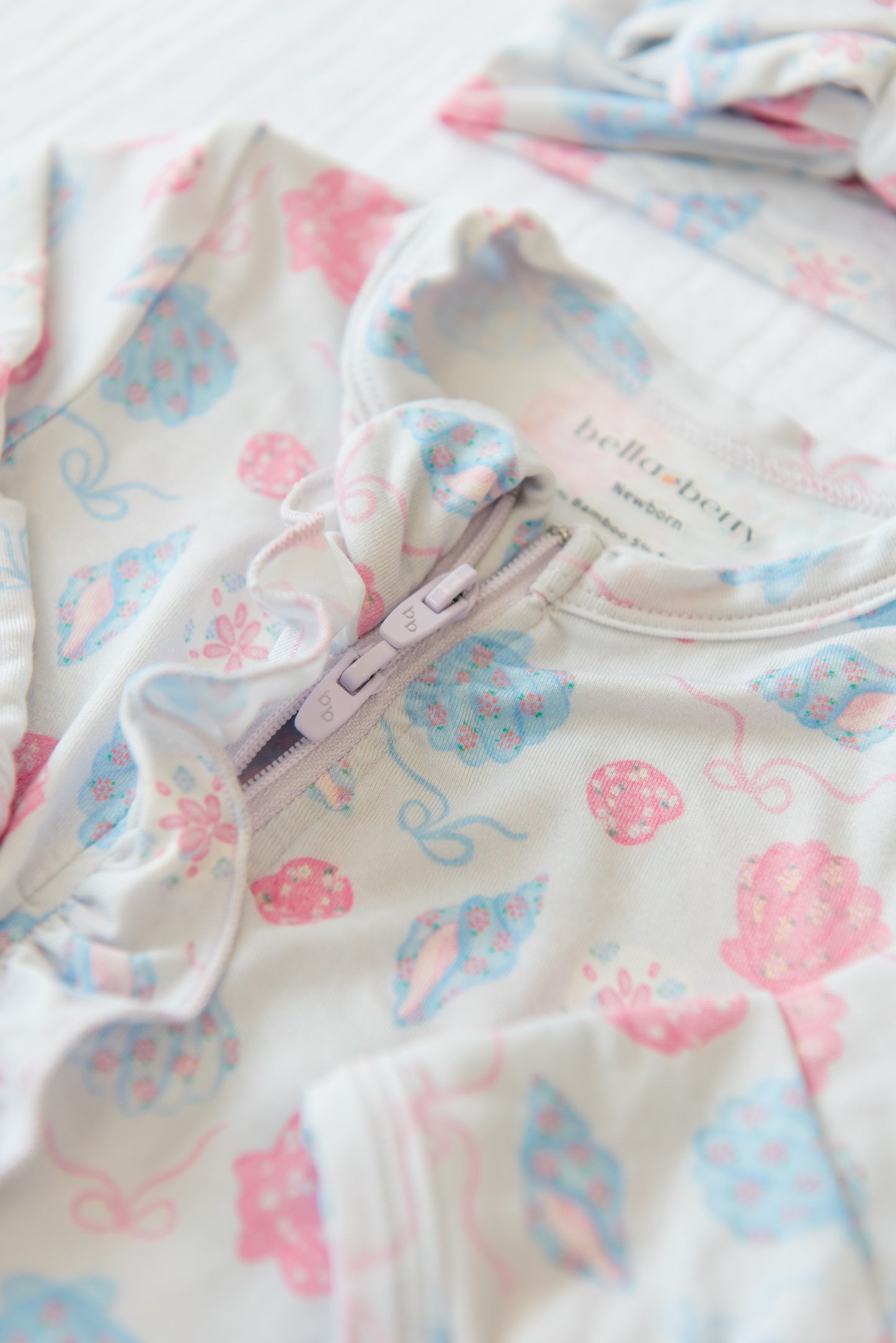 Shells Of Summer Ruffled Footie
