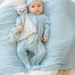 Blue Gingham Bamboo Footie