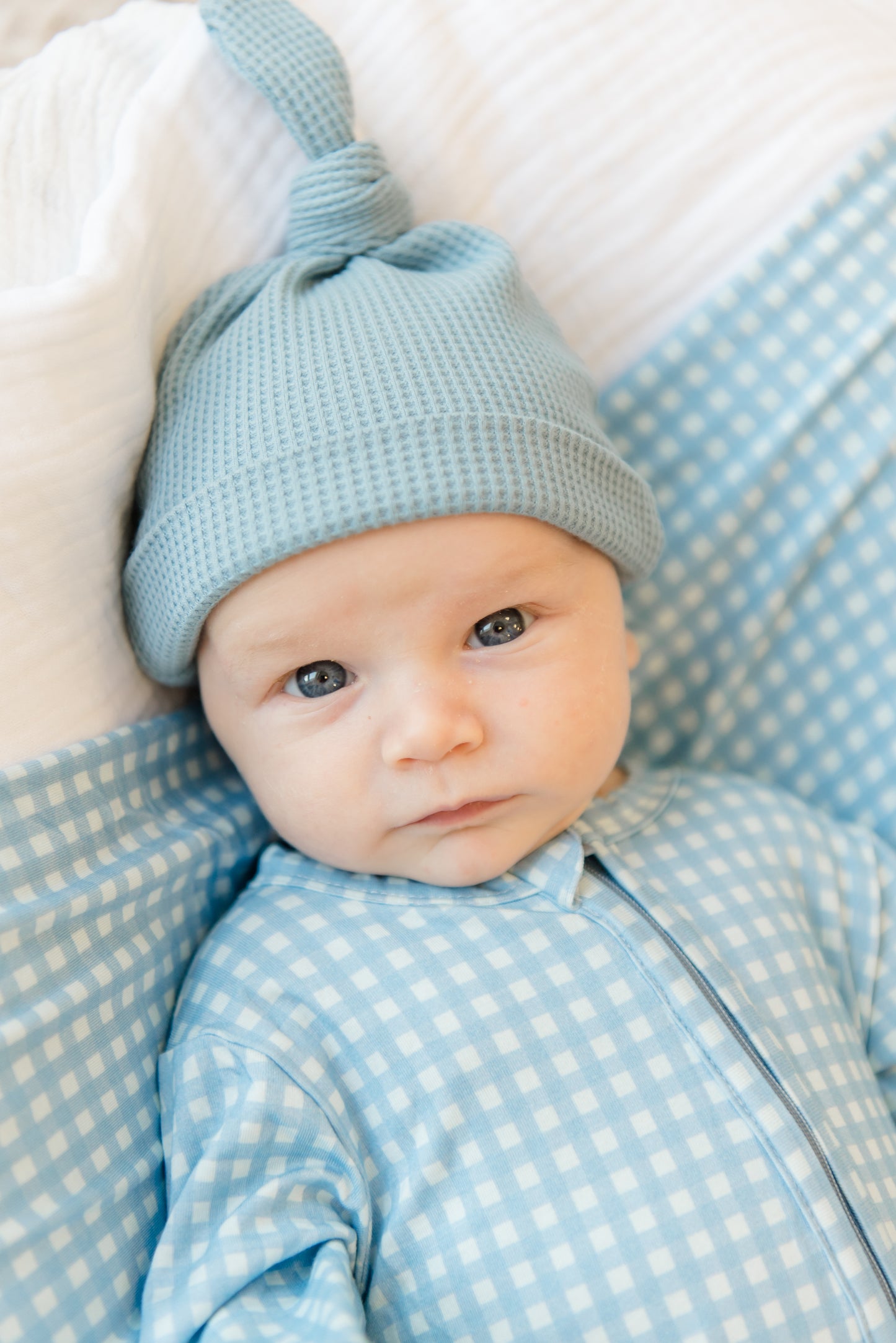 Personalized Hand Stitched Waffle Knit Hat