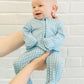 Blue Gingham Bamboo Footie