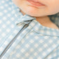 Blue Gingham Bamboo Footie