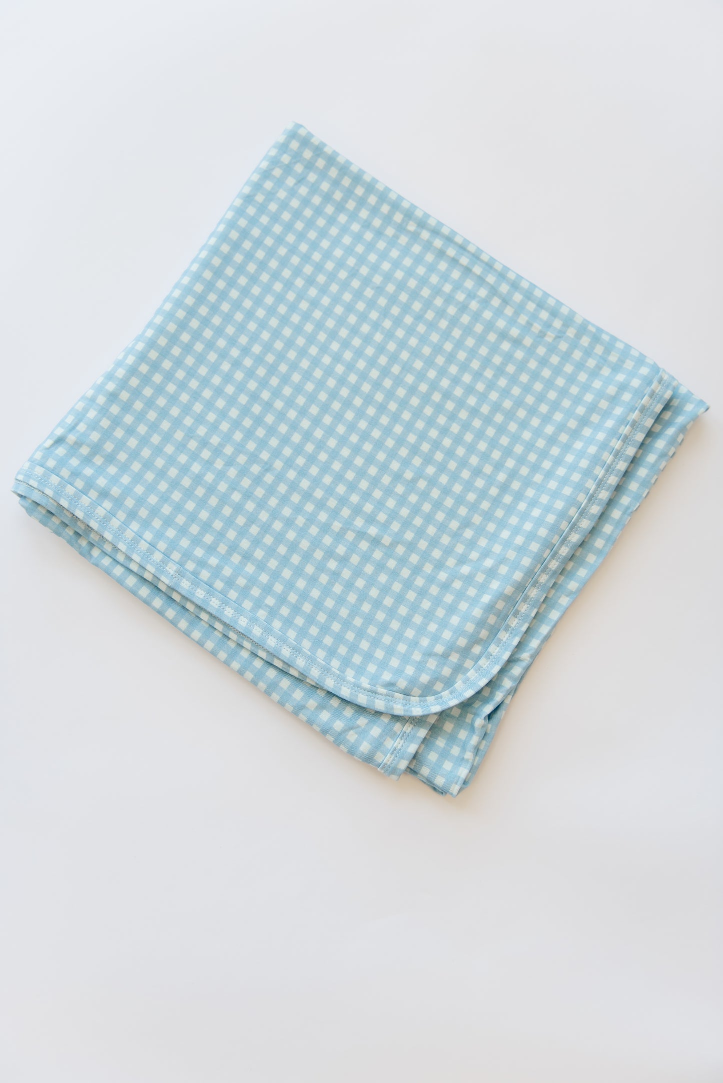 Blue Gingham Swaddle | Blanket