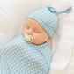 Blue Gingham Knotted Hat