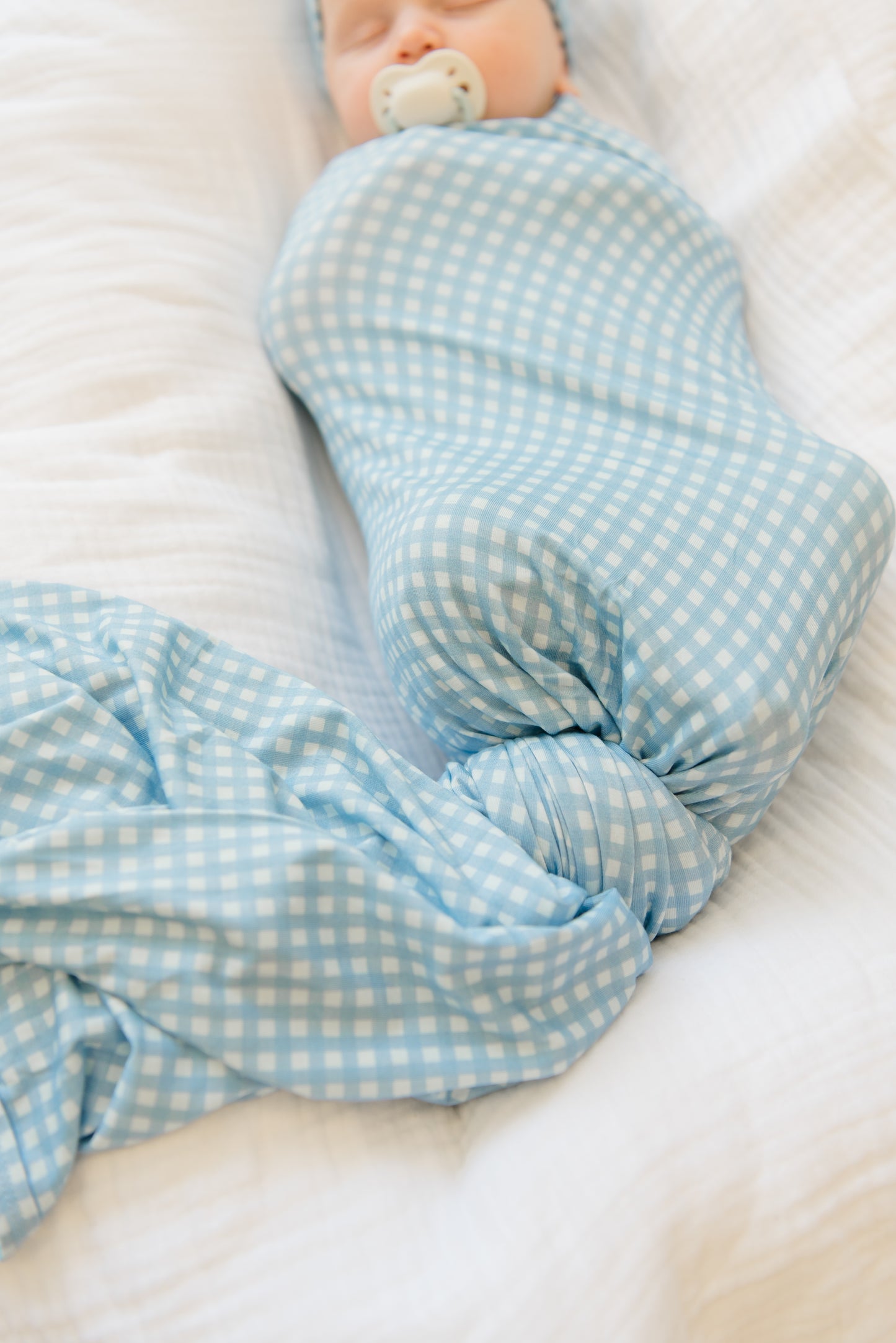 Blue Gingham Swaddle | Blanket