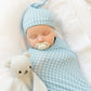 Blue Gingham Knotted Hat