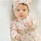 Merry & Pink Organic Waffle Knit Footie With Bow