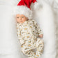 Santa's Work Zone Organic Waffle Knit Footie With Hat