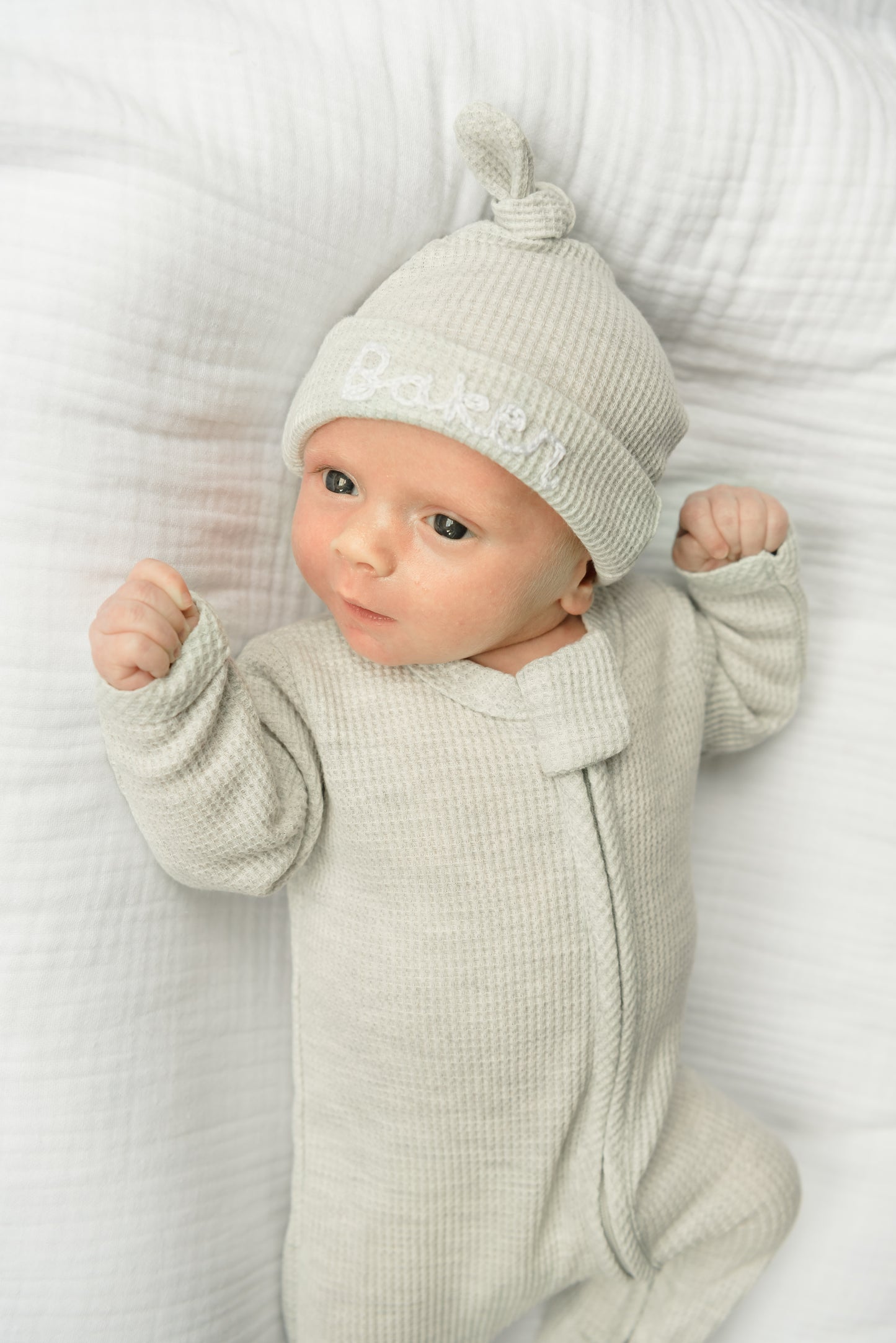 Hand Stitched Waffle Knit Hat