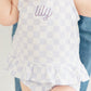 Embroidered Organic Cotton Checkered Baby Girl Set