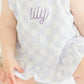 Embroidered Organic Cotton Checkered Baby Girl Set