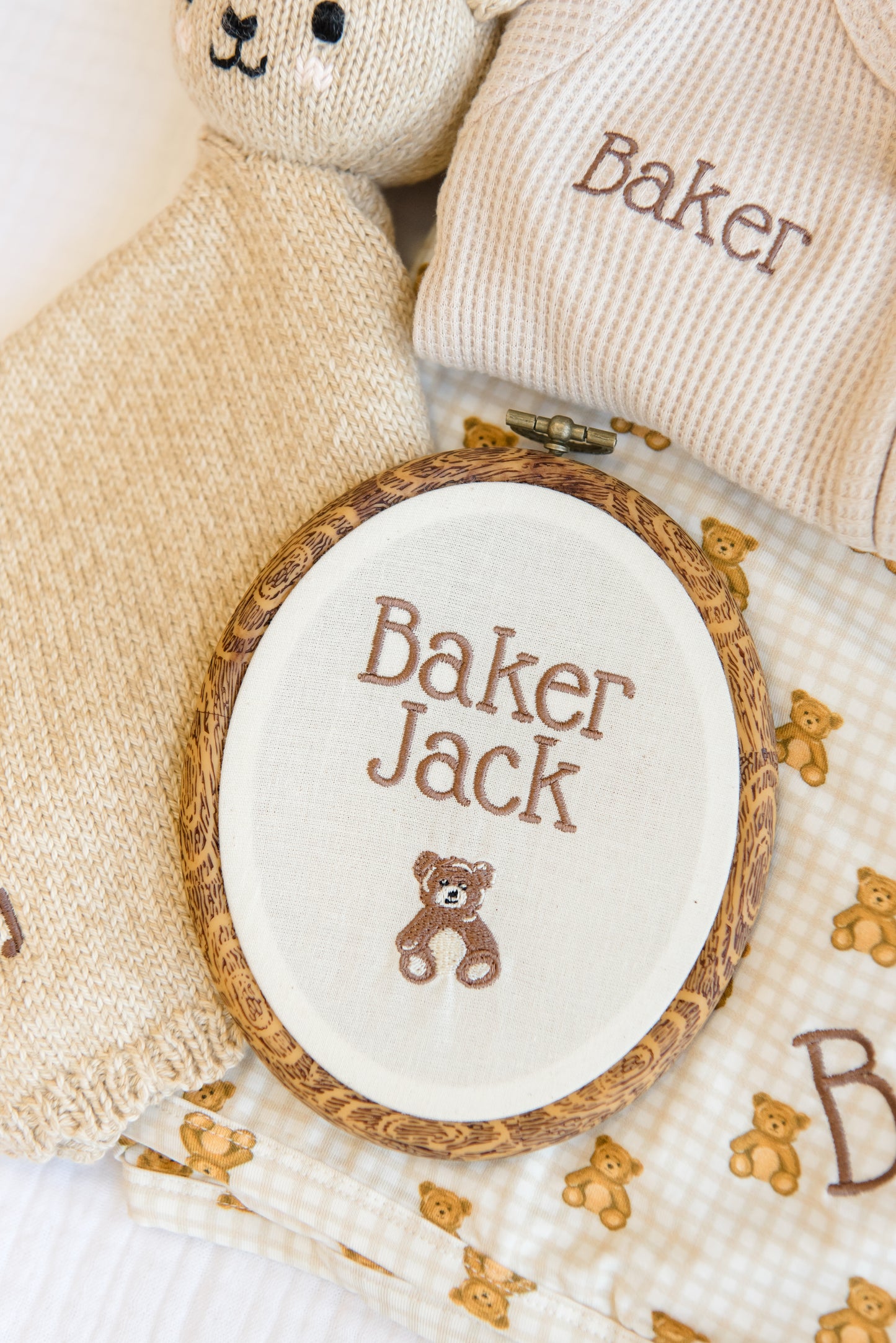 Embroidered Linen Name Plate