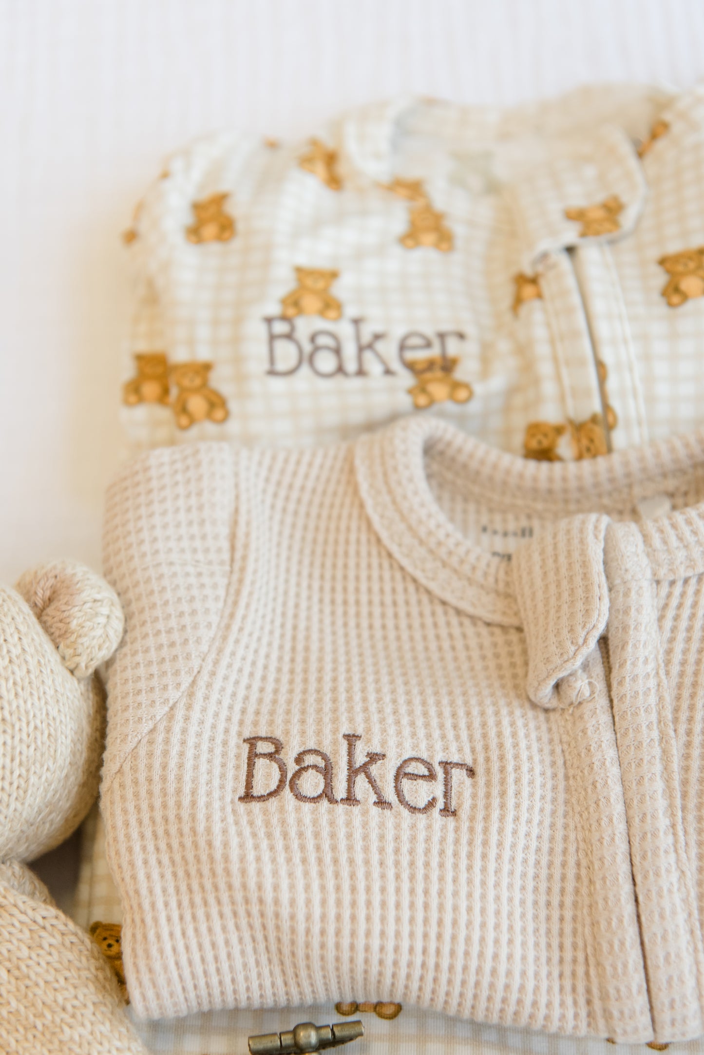 Personalized Organic Waffle Knit Footie
