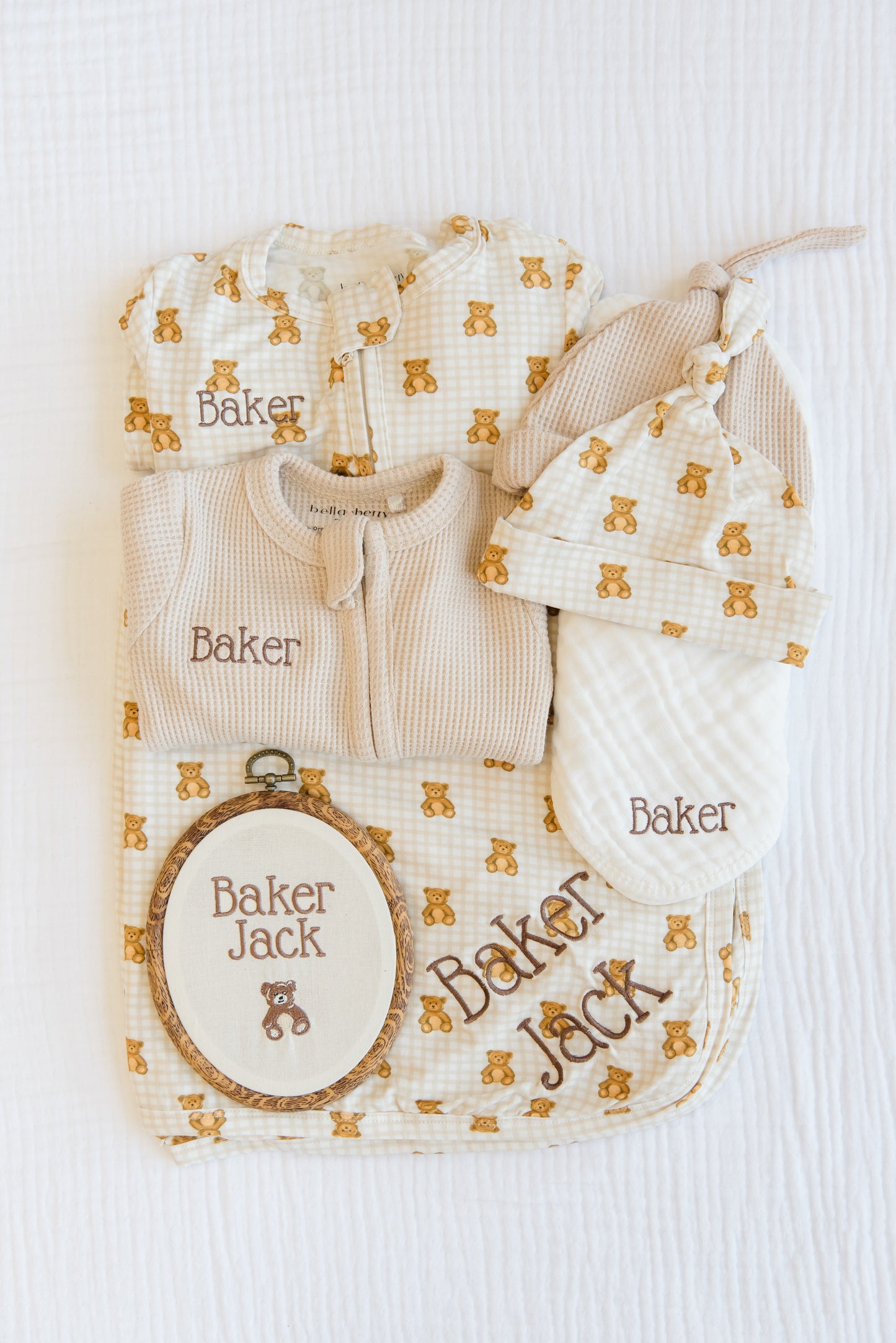 Embroidered Linen Name Plate