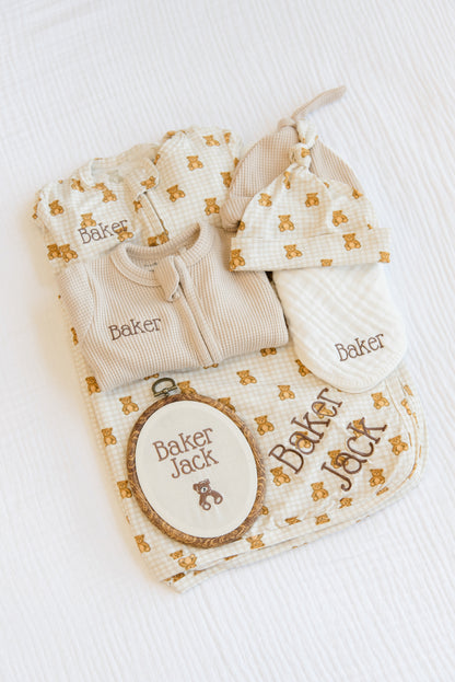 Personalized Baby Gift Set | Organic & Bamboo Bear-y Cute Gift Set