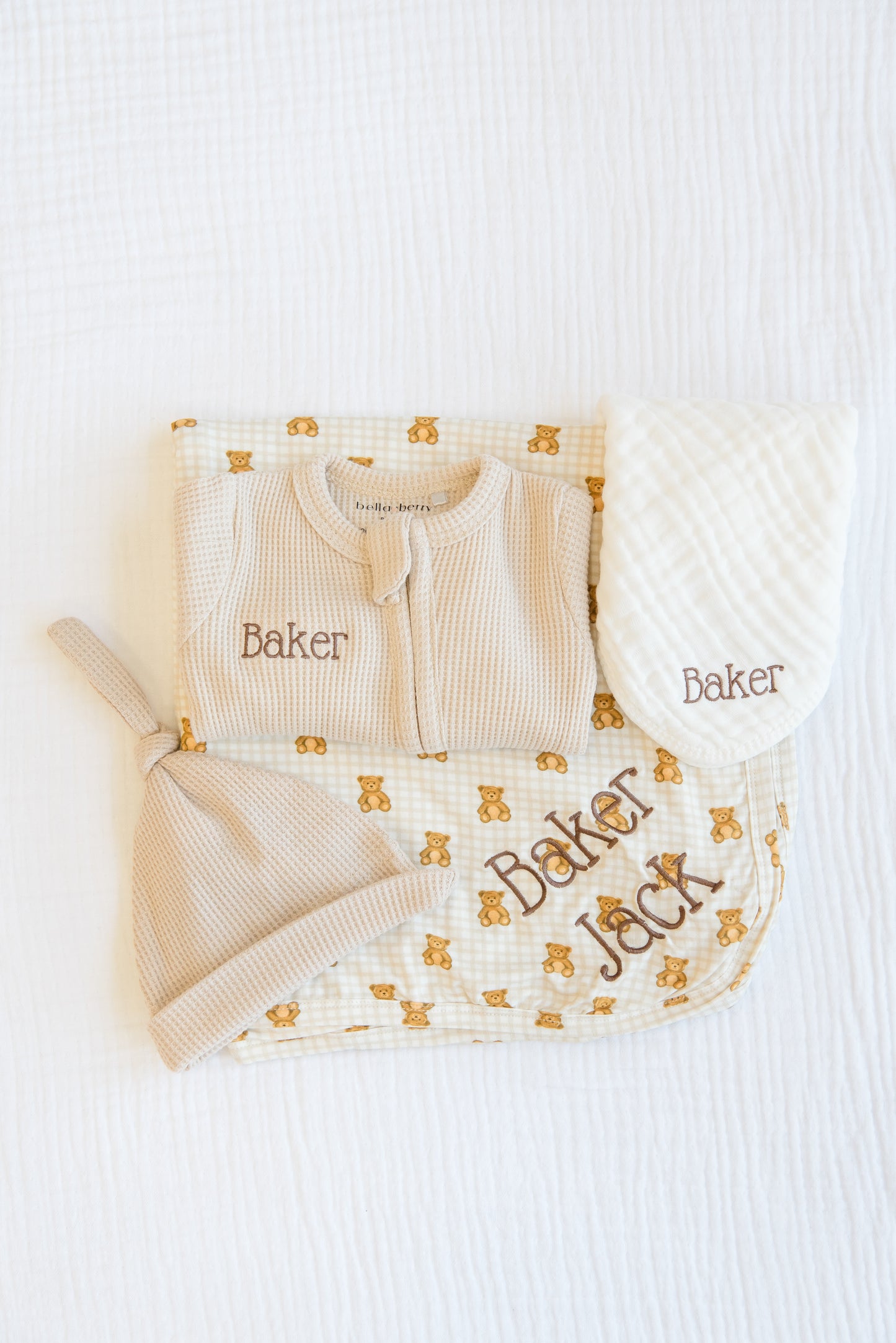 Personalized Organic Waffle Knit Footie