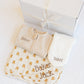 Personalized Baby Gift Set | Organic Waffle Footie, Bear-y Cute Bamboo Swaddle & Burp Cloth