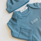 Personalized Golf Baby Gift Set | Knotted Gown, Hat & Embroidered Linen Name Plate