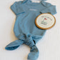 Personalized Golf Baby Gift Set | Knotted Gown, Hat & Embroidered Linen Name Plate