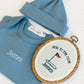 Personalized Golf Baby Gift Set | Knotted Gown, Hat & Embroidered Linen Name Plate