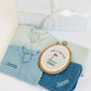 Personalized Organic Waffle Knit Footie Blue Gingham Collection