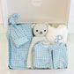 Blue Gingham Knotted Hat