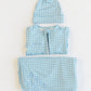 Blue Gingham Bamboo Footie