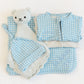 Blue Gingham Knotted Hat